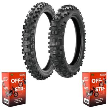 Imagem de Par Pneu Crf 450r 140/80-18 + 90/90-21 7 Days Enduro Borilli + Câmara