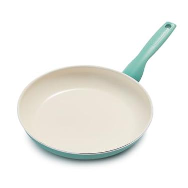 Imagem de GreenPan Frigideira Rio Healthy Ceramic antiaderente 25,4 cm, sem PFAS, pode ser lavado na lava-louças, turquesa