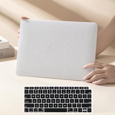 Imagem de iNOTOGG Compatível com MacBook Pro 13 polegadas 2022-2016, A2338 M1 M2/A2289/A2251/A2159/A1989/A1706 com Touch Bar e Touch ID, capa protetora de plástico rígido brilhante com capa de teclado, branca