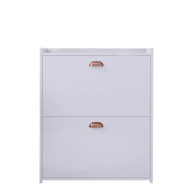 Imagem de Sapateira 2 Andares New Organizadora Com Banco 2 Portas Basculantes Hall De Entrada(CLOSET BRANCO)