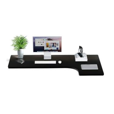 Imagem de Mesa de parede dobrável, mesa de jantar em forma de L para espaços pequenos, escritório casa cozinha mesa de computador de madeira (80 x 60 x 35 cm/31,4 x 23,6 x 13,7 cm, preto)