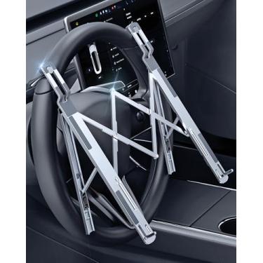 Imagem de xuenair Suporte para laptop de volante para carro, SUV, caminhonete, estação de trabalho, veículo Tesla, ajustável, dobrável, portátil, iPad, tablet, laptop, suporte para mesa, Tiktok Car Travel