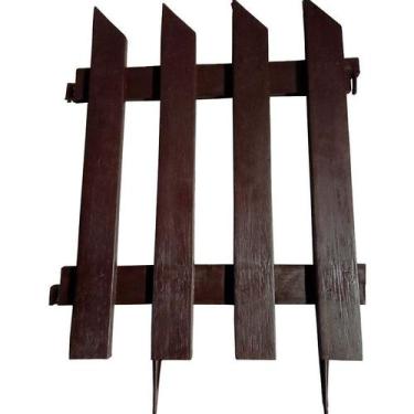 Imagem de Cerca Para Jardim Plástico Ripa Decorativa Marron G 41x34 cm - JR