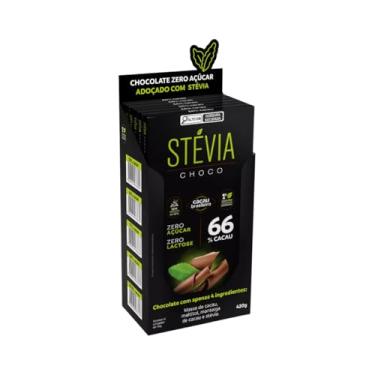 Imagem de Kit com 6 Tabletes de Chocolate 66% Cacau Zero Açúcar Zero Lactose 70g - Stévia Choco