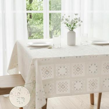 Imagem de Toalha de Mesa Retangular Floral, 6 Lugares, PVC Térmica, Estampa Flores do Campo, 230 x 140 cm