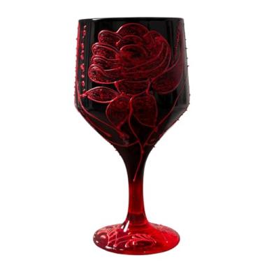 Imagem de Taça Pomba Gira Preta Rosa Vermelha Buffet Cristal 300ml