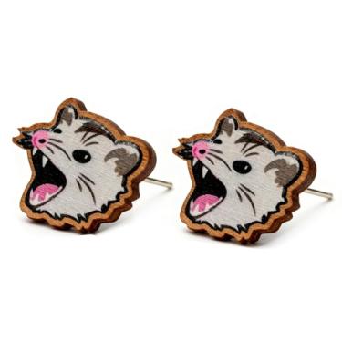 Imagem de Brincos de madeira para mulheres, pé grande, softball, tênis, pinguim, tartaruga, cão, gato, vaca, pato, Papai Noel, preguiça, hipopótamo, margarida, golfinho, fofo, vintage, hipoalergênico, brincos