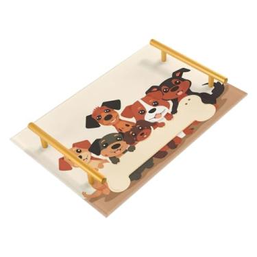 Imagem de Wassud Bandejas de acrílico fofas de desenho animado para banheiro, joias, perfumes, alça de maquiagem, cômoda, quarto, cozinha, bancada, mesa, 30 x 20 cm