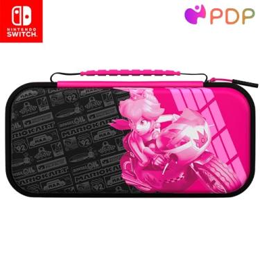 Imagem de PDP Nintendo Switch Travel Case Plus GLOW with Wrist Strap, Built-in Stand & Game Storage Pockets, Switch Lite/OLED Compatible: Grand Prix Princess Peach (Glow in the Dark)