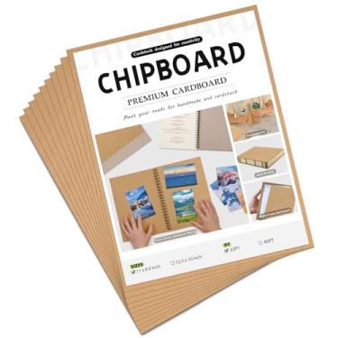 Imagem de JNENERY 10 folhas de aglomerado 21,5 x 28 cm, placa de livro de 22pt para encadernação de livros, papelão para artesanato, papelão grosso e placa kraft resistente, folhas finas de papelão para