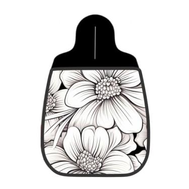 Imagem de Lixeira De Carro Organizador Lixinhocar Florais Branco e Preto Detalhado