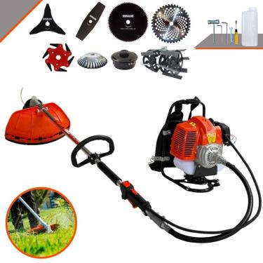 Imagem de Cortador de Grama Costal Terra GRC430 43cc 2T Com Carretel + Facas 2 Pontas, 3 Pontas, 6 Pontas, 40 Dentes Vídea, 80 Dentes, Trimmer, Escova e Enxada