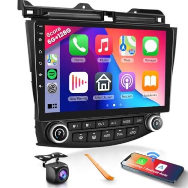 Imagem de Rádio estéreo 8 Core 6G + 128G para Honda Accord 2003-2007 com CarPlay sem fio/Android Auto, tela sensível ao toque IPS 10,1 polegadas 1280 * 720P IPS Android 13 GPS WiFi 32 bandas DSP Bluetooth +