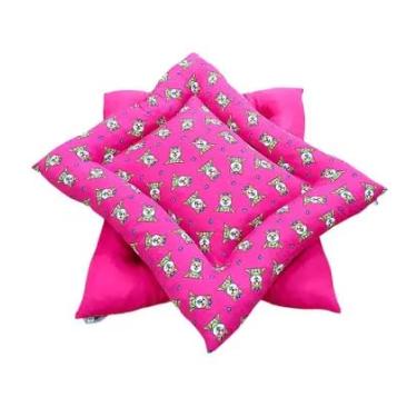 Imagem de Colchonete Pet Grande 74x62x10, Sem Zíper – Conforto e Resistência para Cães e Gatos (Rosa), Cama Pet