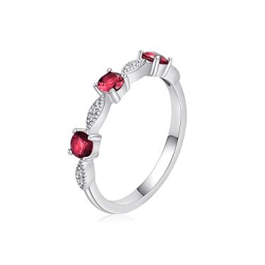 Imagem de Designed by Ellen Anel de diamante de pedra colorida em ouro 14K. Pedra preciosa natural, Metal, Rubi