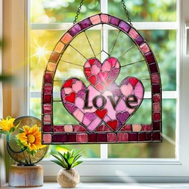 Imagem de Apanhador de sol de acrílico colorido, apanhadores de sol, decoração de janela pendurada para dia dos namorados, arte de parede de arco-íris, para varanda, interior e exterior, jardim, enfeites de