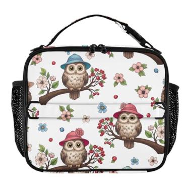 Imagem de Joisal Lancheira de corujas fofas para mulheres, meninas, lancheira masculina e infantil, lancheira para trabalho, bolsa térmica de alimentos portátil para meninos