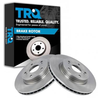 Imagem de TRQ Conjunto de par de rotores de freio a disco dianteiro para Suzuki Grand Vitara 2006-2013 com apenas rotores de 11,6" e 295 mm de diâmetro