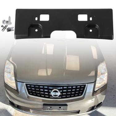 Imagem de FASTCHE Moldura de placa de licença frontal compatível com Nissan Sentra 2007 2008 2009 2010 2011 2012 Suporte de montagem do suporte de placa de carro do para-choque dianteiro substitui # 96210ET00A