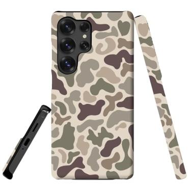 Imagem de ZHUXUXITT Capa para Samsung Galaxy S25/24 Plus, design camuflado retrô, capa de telefone de policarbonato rígido de TPU macio de camada dupla para homens e mulheres