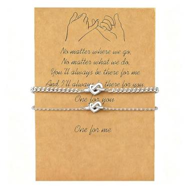 Imagem de Pulseiras combinando para casais, banhado a ouro, prata, corrente de amor com nó não bronzeado, ajustável, permanente para sempre, joias delicadas, presentes para o dia dos namorados, aniversário