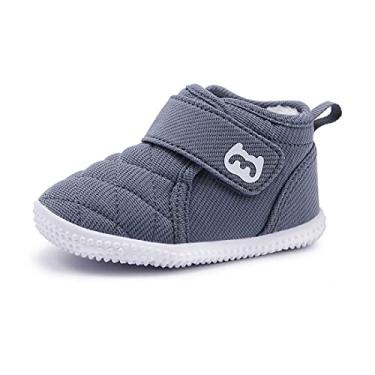 Imagem de BMCiTYBM Botas de neve para bebês de inverno para meninos e meninas, quentes, antiderrapantes para primeira caminhada, 1 - cinza - inverno, 12-18 Months Toddler