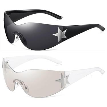 Imagem de Gafas de Sol Eiuizah Y2K con Diseño Envolvente Unisex