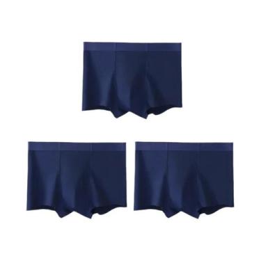 Imagem de 3 peças cuecas masculinas de algodão puro shorts masculinos - NONE, Az