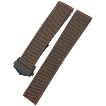 Imagem de DFAMIN Pulseira de borracha natural de 20 mm e 22 mm adequada para TAG Watch Heuer Aquaracer 300 500 pulseira de silicone esportiva (marrom preto, 20 mm (mostrador de 41 mm))