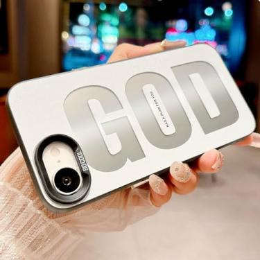 Imagem de HYUEKOKO "GOD HAS A Plan for You, capa de telefone para iPhone 16e, linda estampa de letras, design simples, capa simples de TPU macio, fina, à prova de choque para meninas, mulheres e homens - preta