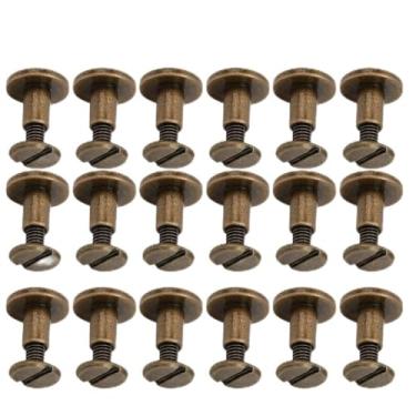 Imagem de Generic Kit de Rebites de Cabeça Plana Durável Com 50 Pacotes para Encadernação de Notebook, Ideal para Artesanato Em Couro DIY, Parafusos de Rebite de Metal Dourado/prata/arma/bronze para Bolsas e