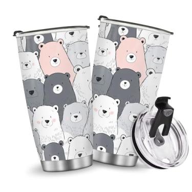 Imagem de Copos isolados de 590 ml Caneca Copo Elegante Presentes de Aniversário para Homens Pai Meninos Acessórios Essenciais de Viagem Must Have Cold Iced Handle Ursos