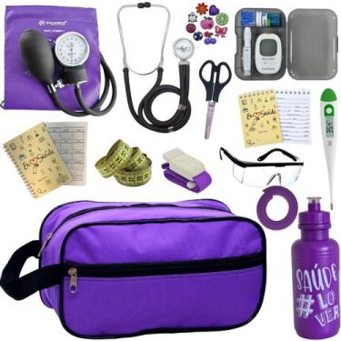 Imagem de Kit de Enfermagem Estetoscopio  Aparelho de  Pressao Necessaire Medido