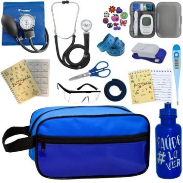 Imagem de Kit de Enfermagem Estetoscopio  Aparelho de  Pressao Necessaire Medido