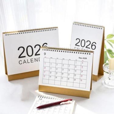 Imagem de Calendário de mesa de mesa 2026, 25,4 x 20,3 cm, janeiro, grande, tarefas, visão geral anual, papel grosso, ótimo para planejamento fácil