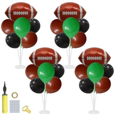 Imagem de Klyroish Football Game Day Balloon Stand Set - Green Brown Black Football Theme Party Decorations with 4 Balloon Stand, 35 Balloons, Pump, Ribbon & Accessories for Game Day, Sports Events, Tailgates