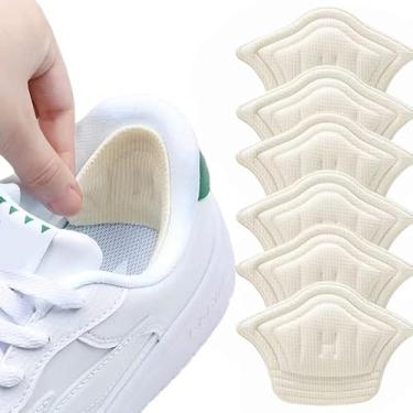Imagem de 6 pezinhos de calcanhar para sapatos, almofada de gel antiderrapante, suporte discreto evita bolhas nos saltos, tênis e botas, branco