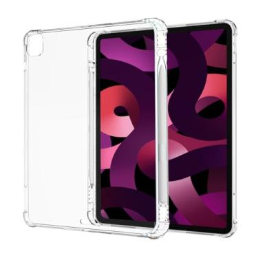 Imagem de SFFINE Capa transparente para iPad Air de 13 polegadas (M3/M2) 2025/2024 com suporte de lápis embutido, para iPad Pro de 12,9 polegadas 2020/2021/2022, capa protetora flexível antiarranhões fina e
