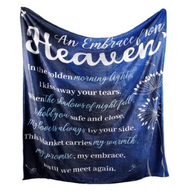 Imagem de Manta Memorial 150x130cm para Perda de Ente Querido, Flanela Macia Condolências Presente de Luto Manta Piedade para Mãe Pai Avó Avô