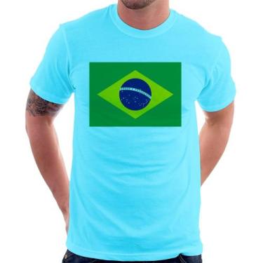 Imagem de Camiseta Bandeira Brasil - Foca na Moda, Azul claro, G