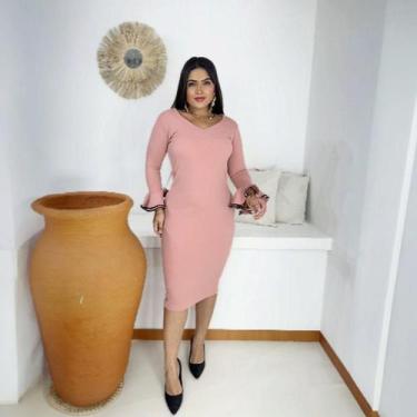 Imagem de Vestido Midi Raquel Moda Evangélica Feminina - MISS FLOWER, Rosê, P