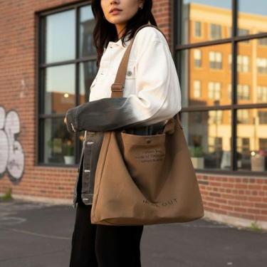 Imagem de Bolsa Tote Feminina Grande Capacidade de Lona Ombro Casual Leve e Resi