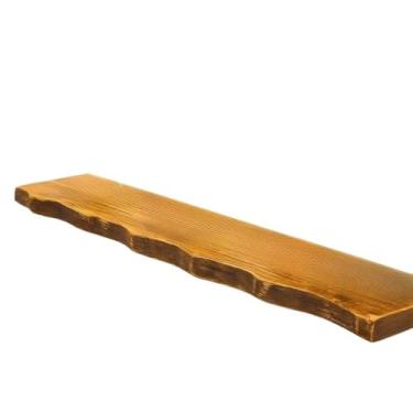 Imagem de Prateleira de Parede Rústica Madeira Maciça Borda Irregular 19cm Prof,para Sala e Quarto,Amantes de Decoração(1,10 x 19 cm)