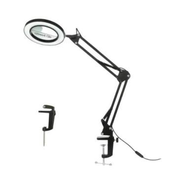 Imagem de Lupa De Mesa Extra Longa Com 3 Seções E Luzes LED De 3 Cores Para Leit