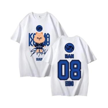 Imagem de Camiseta De Verão KPOP Skz Concert, Manga Curta, 100% Algodão, Ajuste 