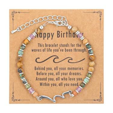 Imagem de Pulseira de contas para mulheres, presente de aniversário ajustável para amizade, pulseira de contas exclusiva para Natal, aniversário, dia das mães, presente de joia para melhor amiga, irmã, mãe