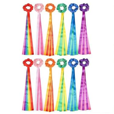 Imagem de Aicnsepec 12 fitas de dança arco-íris, fitas de ginástica rítmica, fitas de dança para crianças (2 x 40 cm, multicoloridas)