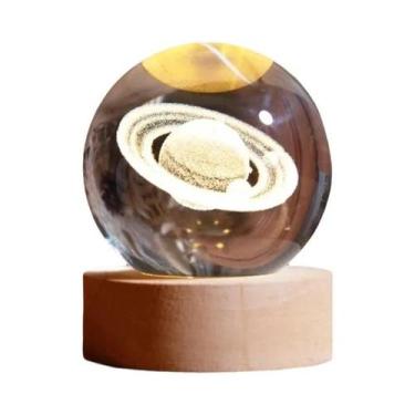 Imagem de Luz Noturna LED Infantil Bola De Cristal Galáxia via Láctea Luminária 