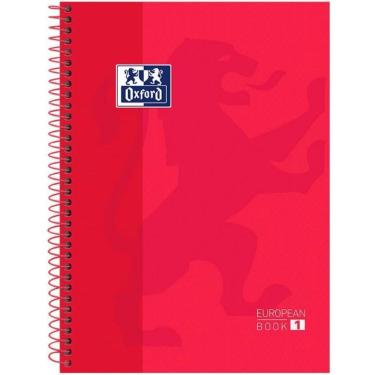 Imagem de Caderno Universitário European Book Espiral Capa Dura 1 Matéria Oxford Vermelho