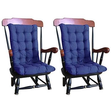 Imagem de Almofada de cadeira de pátio com encosto alto, almofada de cadeira de balanço antiderrapante, almofada de assento de pátio espessa macia, almofada de cadeira de encosto alto, almofada de cadeira de